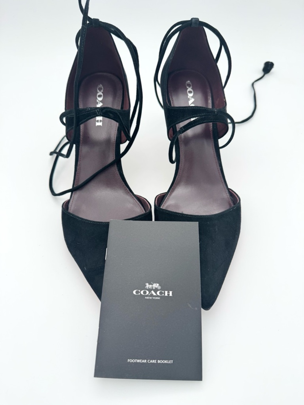 Coach Shae Lux Black Suede Heels - Picture 7 of 16